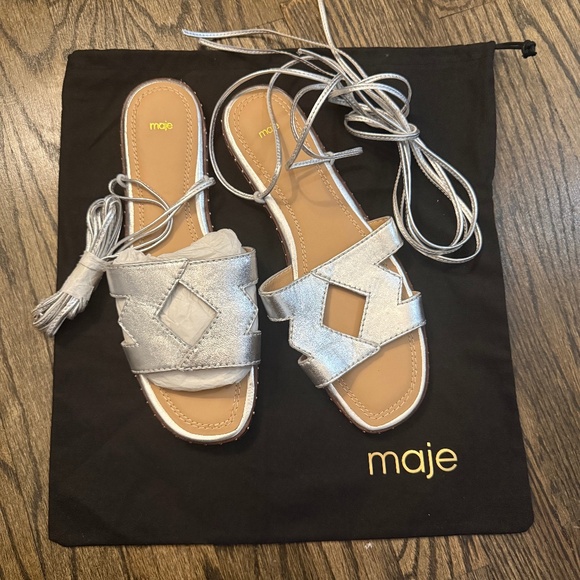MAJE Silver Sandals - Picture 1 of 3